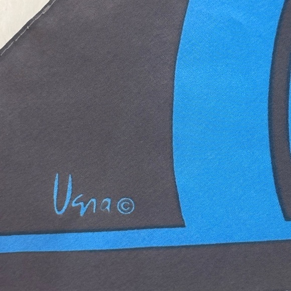 Blue and Gray Striped Scarf - Picture 2 of 2